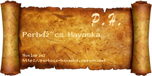 Perhócs Havaska névjegykártya